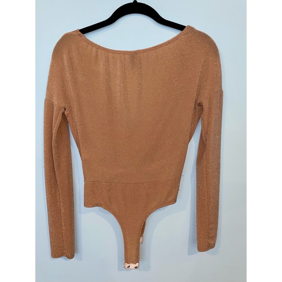 Cream Colored Sparkly Bodysuit - Picture 2 of 3